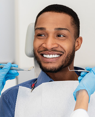 man at dentist