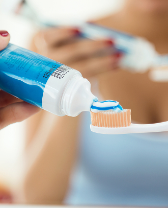 toothpaste and toothbrush